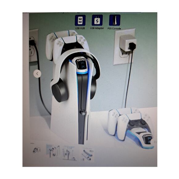 NIB - Get TWO Oivo Controller Charging Station with Headset Holder for PS5 - Picture 3 of 4